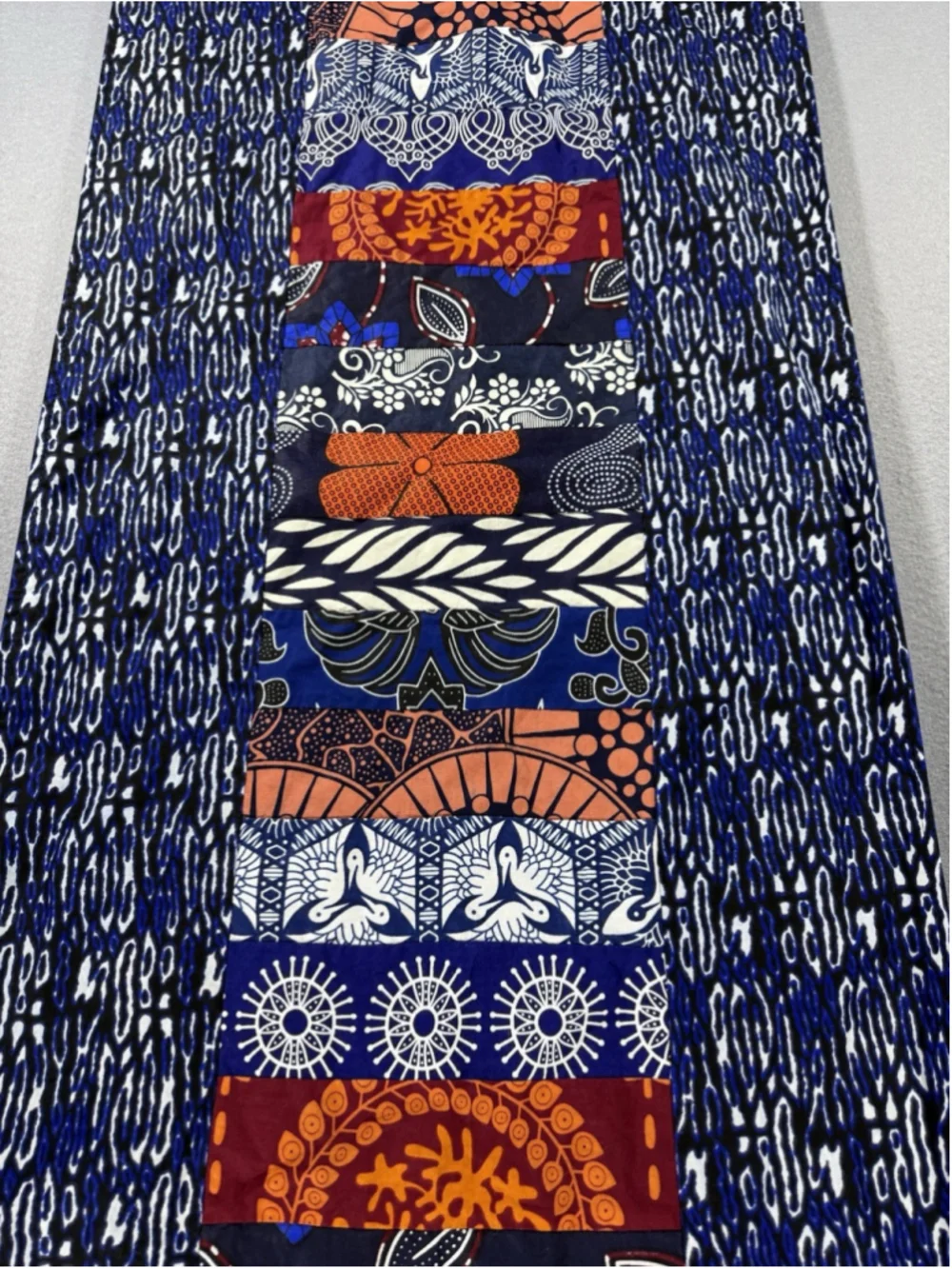Ladella Patchwork Table Runner Boho Tribal Boho Decor 86x18 Blue Orange